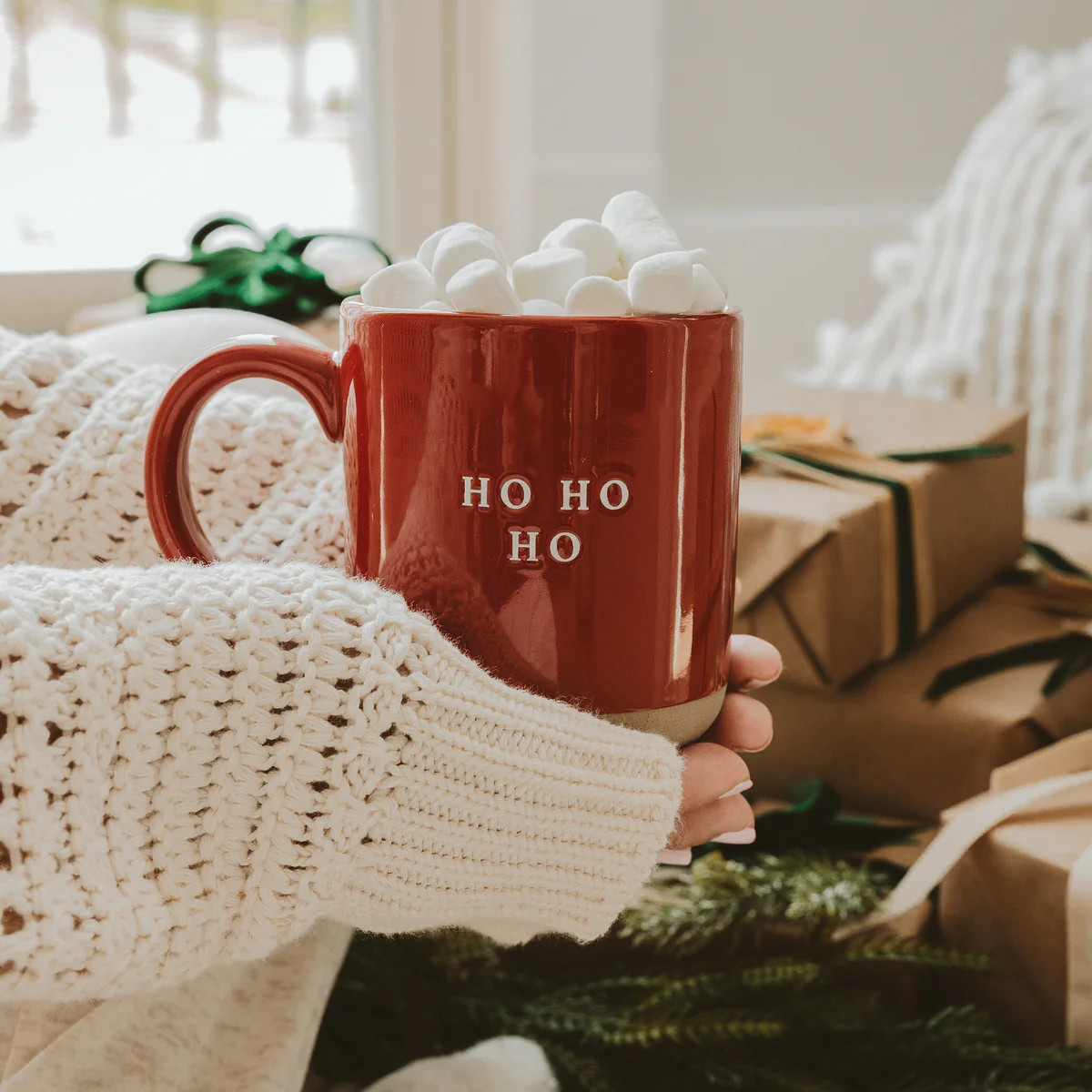 Ho Ho Ho Christmas Stoneware Coffee Mug - 14 oz | Abandoned Cakes