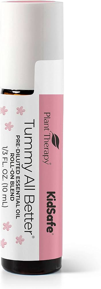 Plant Therapy KidSafe Tummy All Better Essential Oil Blend Pre-Diluted Roll-On 10 mL (1/3 oz) 100... | Amazon (US)