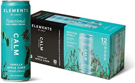 Calm Adaptogen Drinks by Elements | Naturally-Flavored Vanilla Apple Cider with Holy Basil | No A... | Amazon (US)