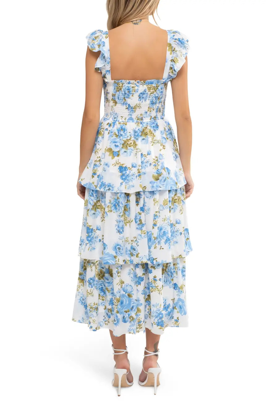 Floral Tiered Midi Dress | Nordstrom Rack