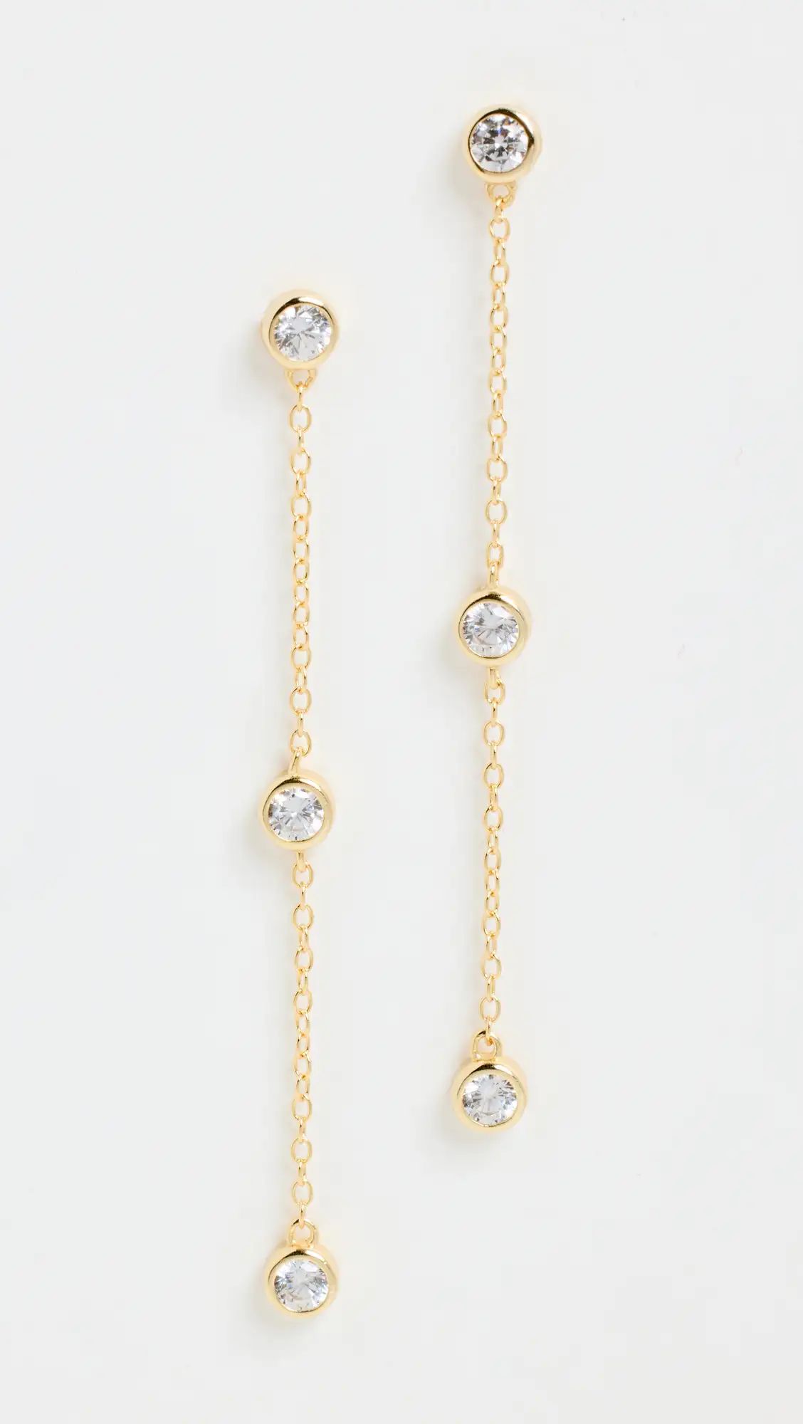 By Adina Eden Bezel Diamond by The Yard Drop Stud Earrings | Shopbop | Shopbop