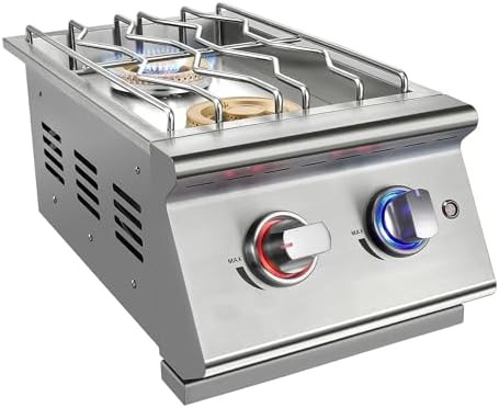 Double Grilling Side Burners for Outdoor Kitchen, 2 * 17,000BTU Liquid Propane Burners, Convertib... | Amazon (US)