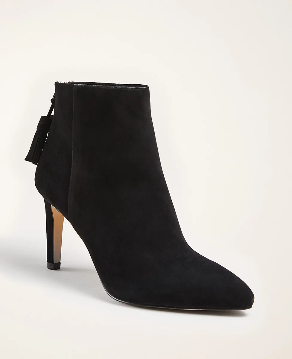 Nell Suede Tassel Heeled Booties | Ann Taylor (US)