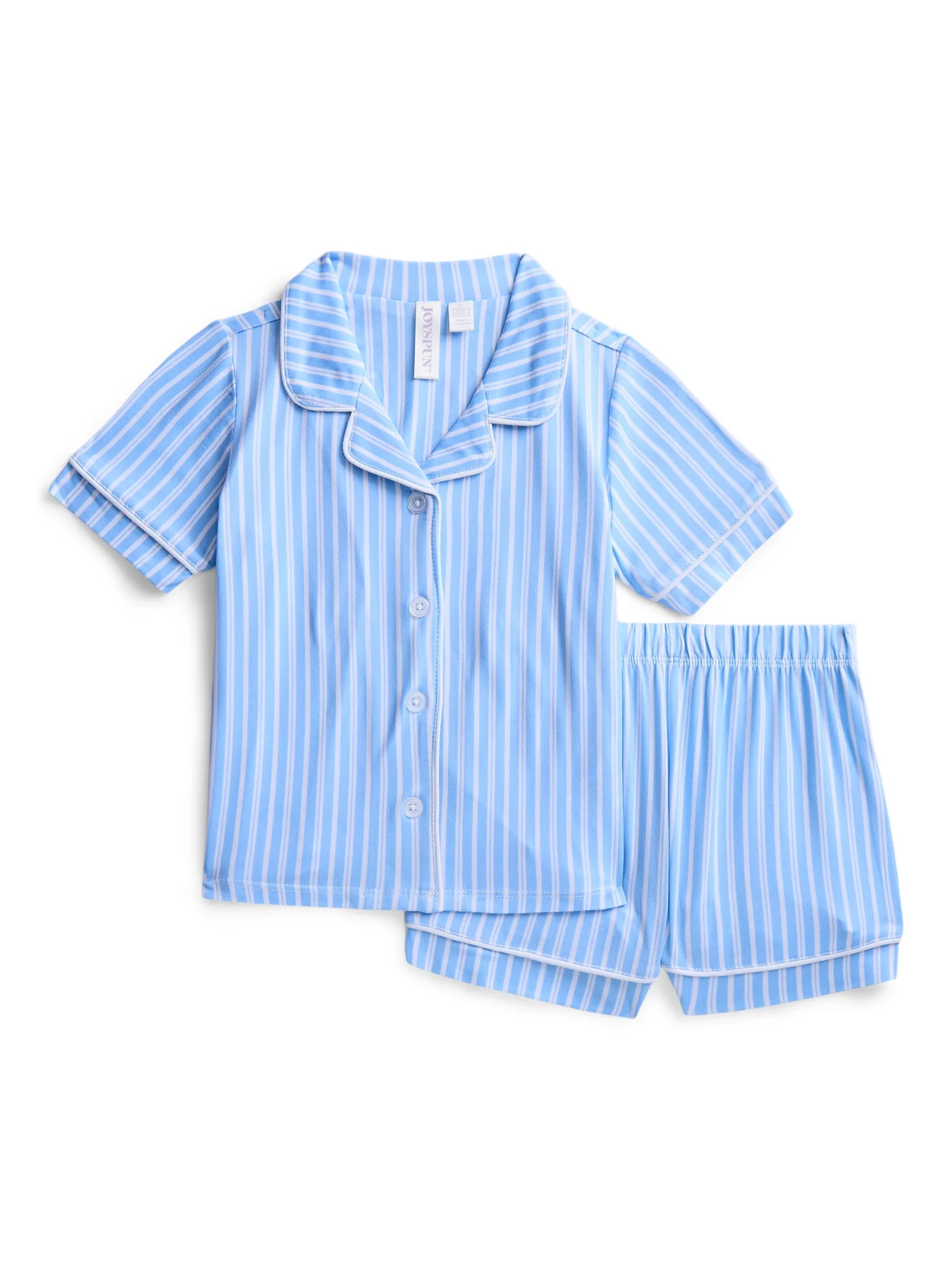 Joyspun Toddler Mommy and Me Notch Collar Top and Shorts Family Matching Pajama Set, Sizes 2T-5T | Walmart (US)