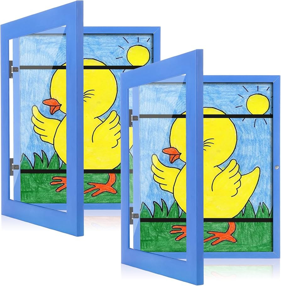 [2-Pack] Kids Art Frames, 8.5x11 Front Opening Kids Artwork Frames Changeable, Skyblue Artwork Di... | Amazon (US)