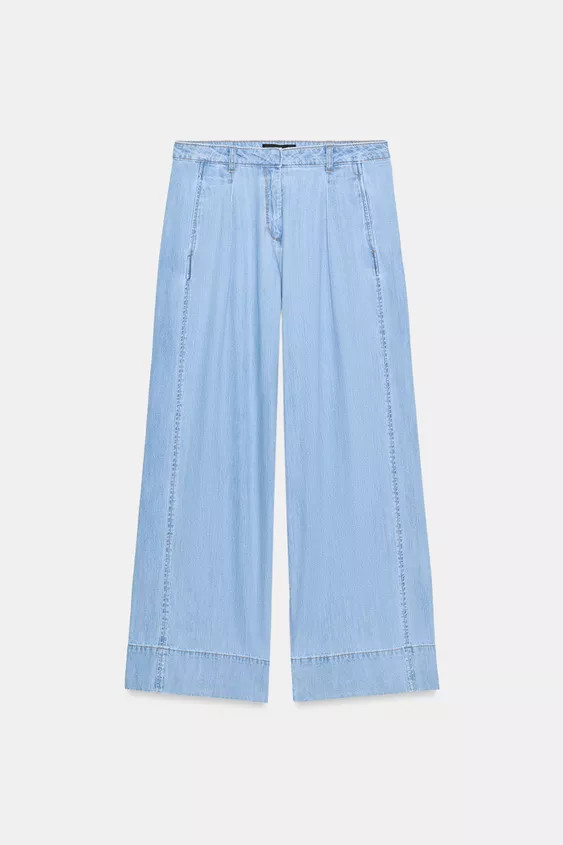 Z1975 WIDE-LEG JEANS WITH PLEATS | Zara UK
