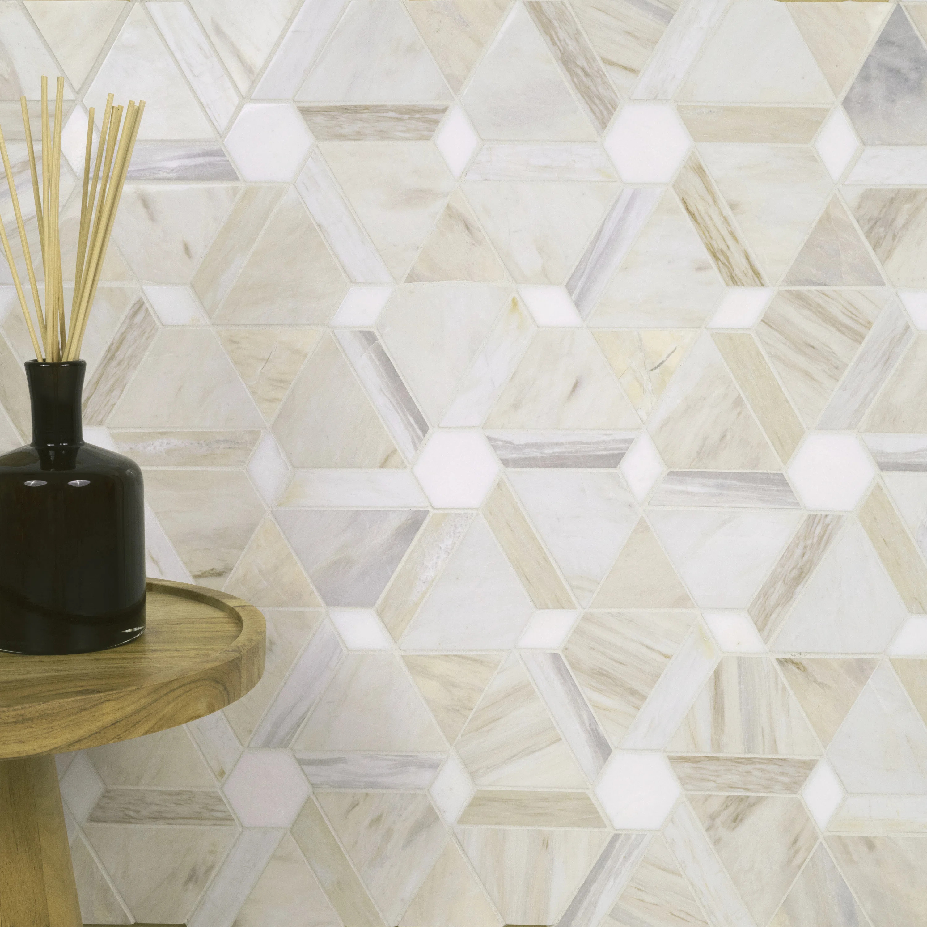 Ackland Auralie Bastone 11 in. x 12 in. Polished Marble Mosaic Floor and Wall Tile & Reviews | Wa... | Wayfair North America