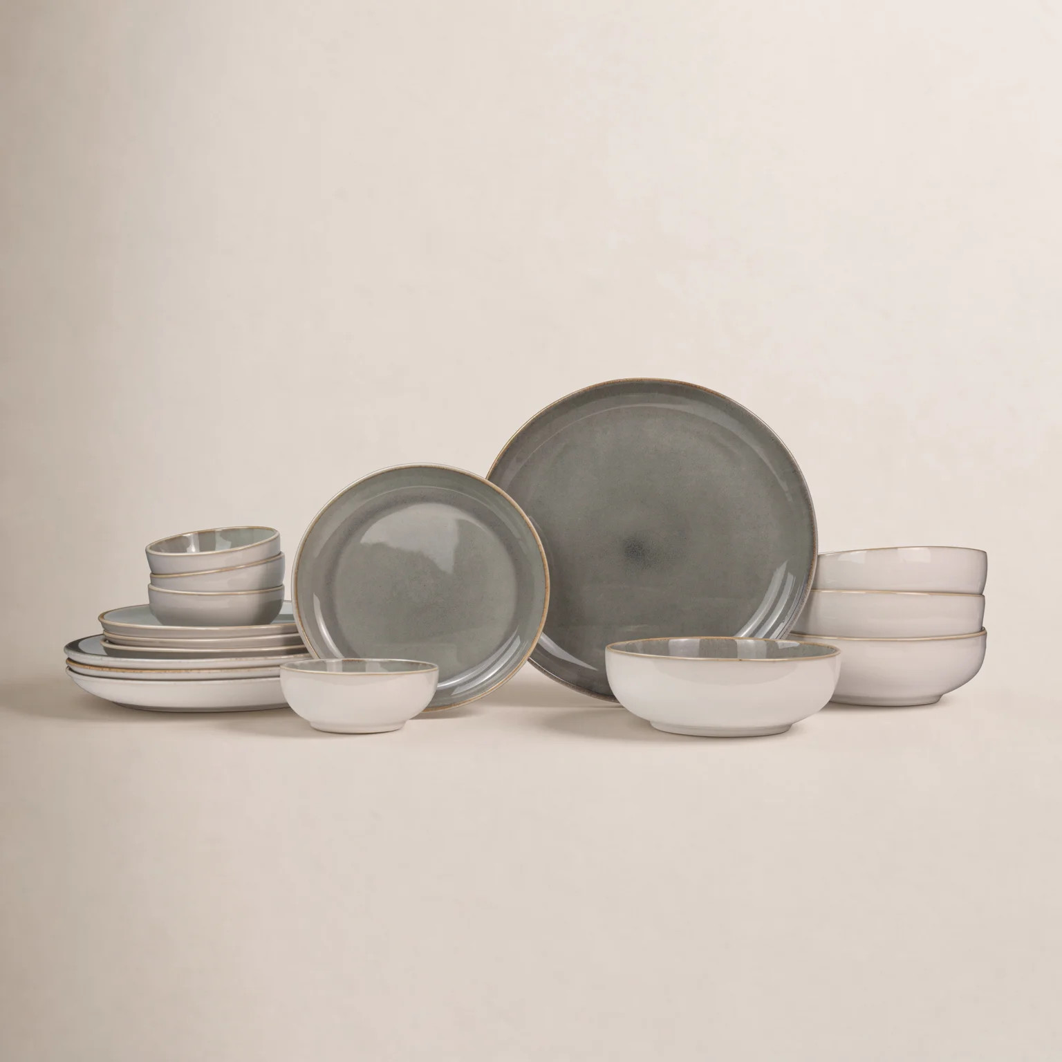 Sango Resona 16-Piece Stoneware Dinnerware Set - Service For 4, Plate And Bowl Set | Wayfair North America