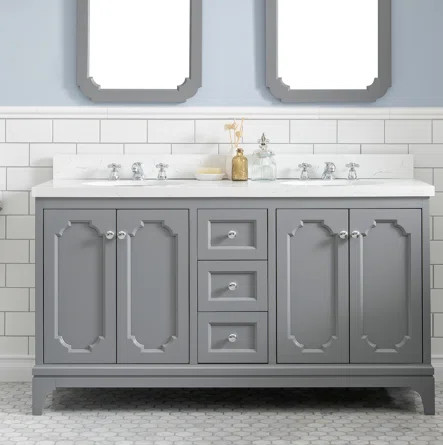 House of Hampton® Darreyl 60" Double Bathroom Vanity Set | Wayfair | Wayfair North America