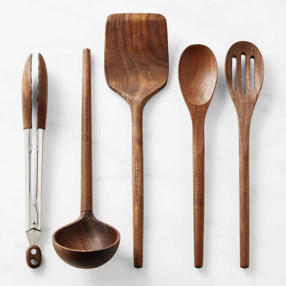Williams Sonoma Walnut Essentials Utensils, Set of 5 | Williams-Sonoma