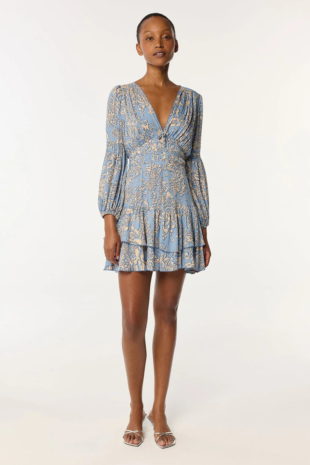 Mini Dress Chiara - Blue Oriental Foulard | Poupette St Barth