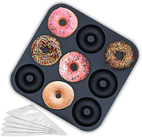 Chefast Silicone Donut Pan Kit - Large Non-Stick Doughnut Baking Molds with 5 Pastry Bags - Freez... | Amazon (US)