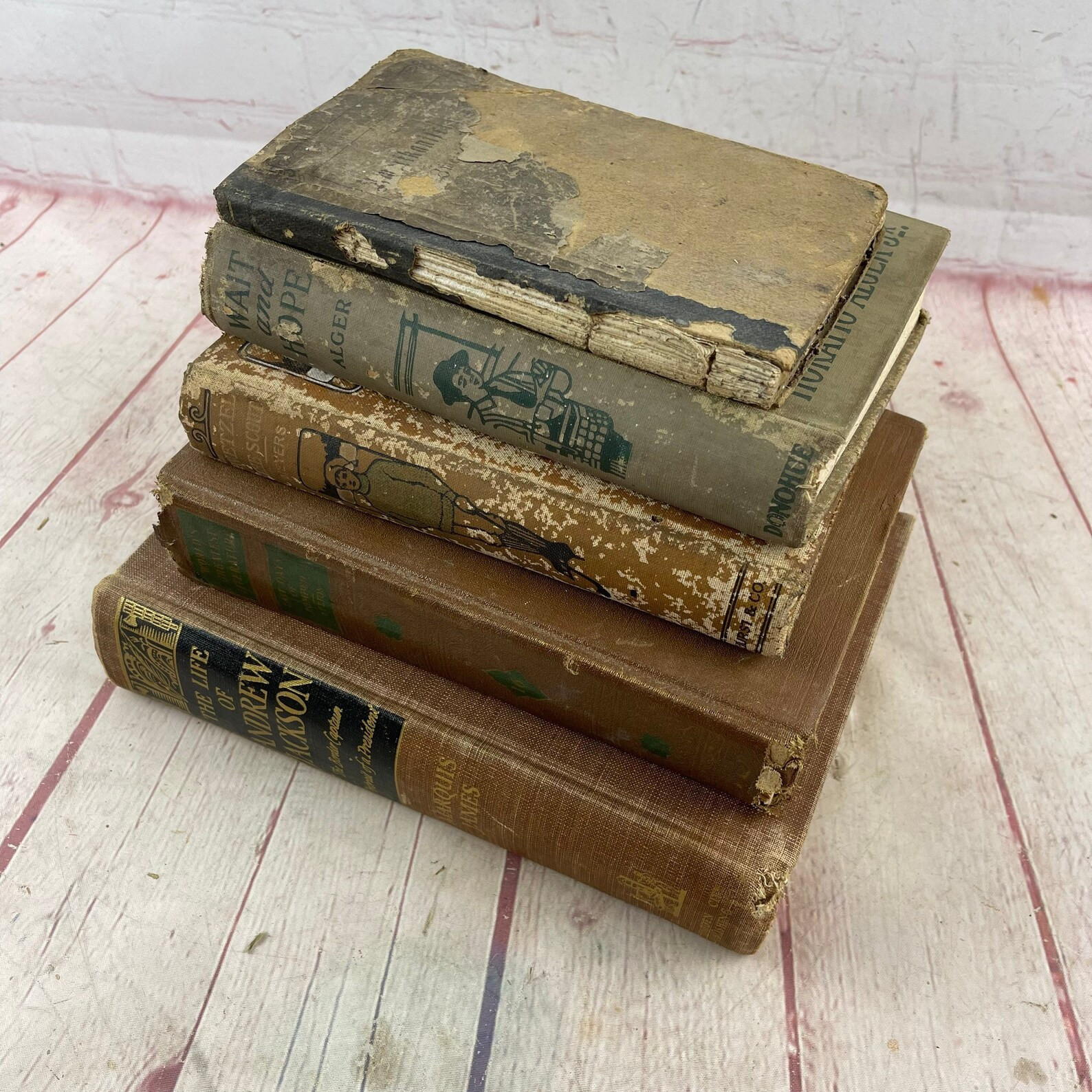 Lot of 5 Well Loved Antique Vintage Old Books Brown Covers | Etsy | Etsy (US)