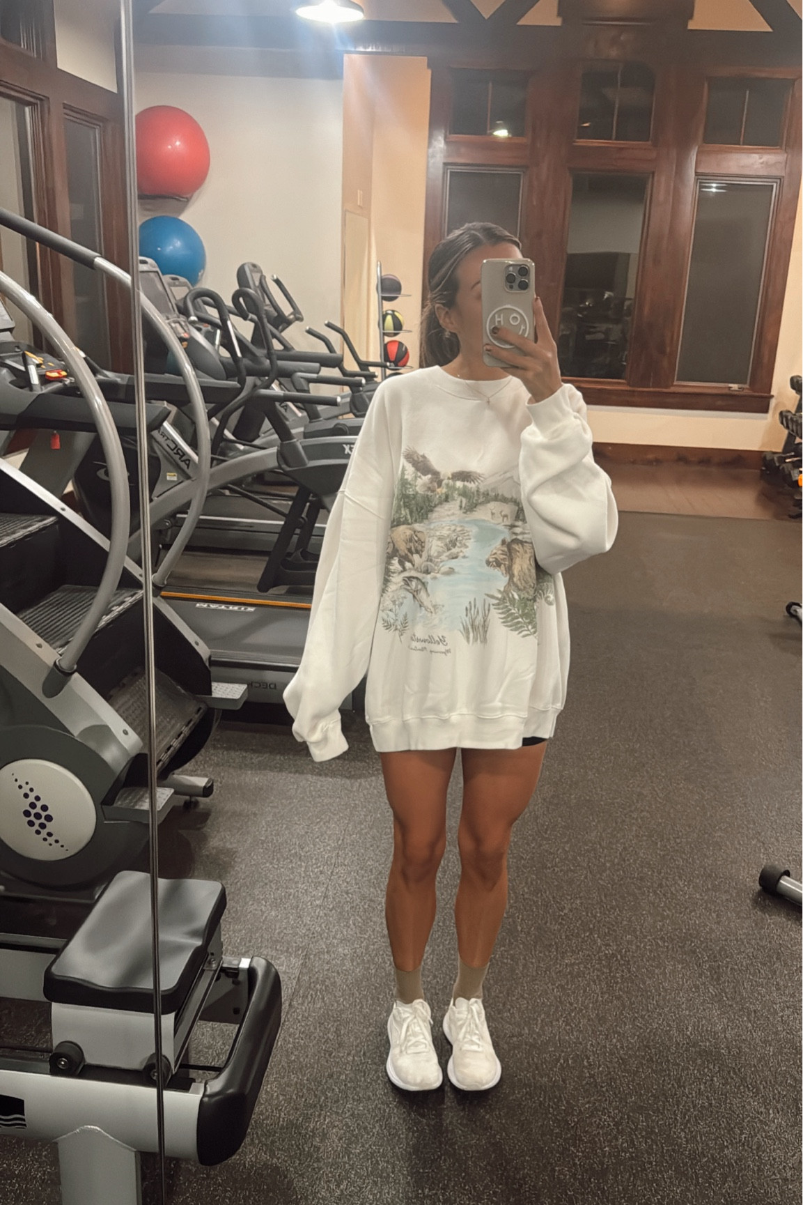 XL in sweatshirt! They are sold out of this design, but linked others!

#LTKFitness