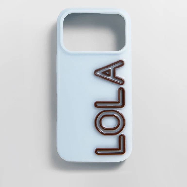 Fine Line Custom iPhone Case - Baby Blue/Dark Brown | BaubleBar