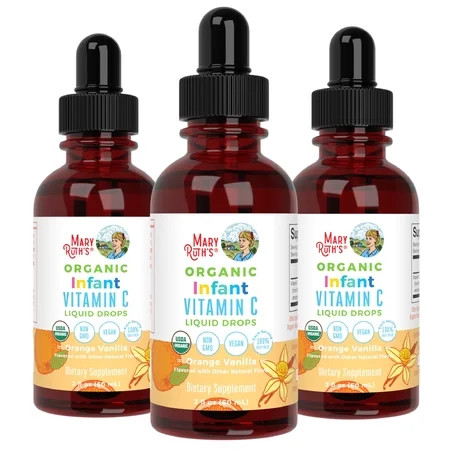 (3 pack) MaryRuth's Infant Vitamin C Liquid Drops for Babies 6-12 Months Overall Health USDA Organic Vegan Non-GMO Orange Vanilla Flavor Unisex, 2 fl oz | Walmart (US)