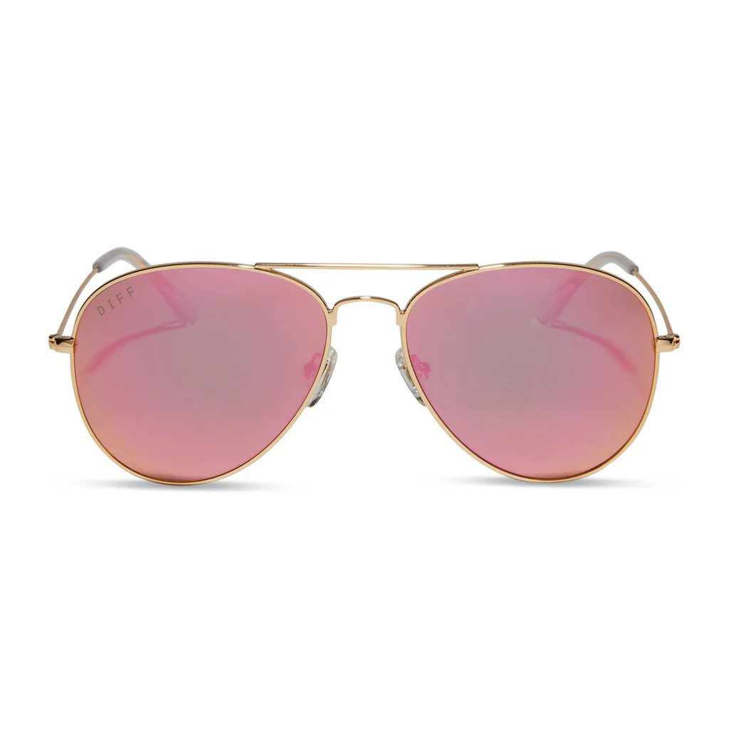 CRUZ - GOLD + PINK MIRROR | DIFF Eyewear