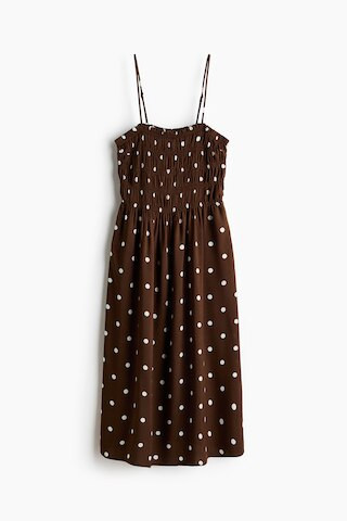 H & M - Smocked Strappy Dress - Beige | H&M (US + CA)