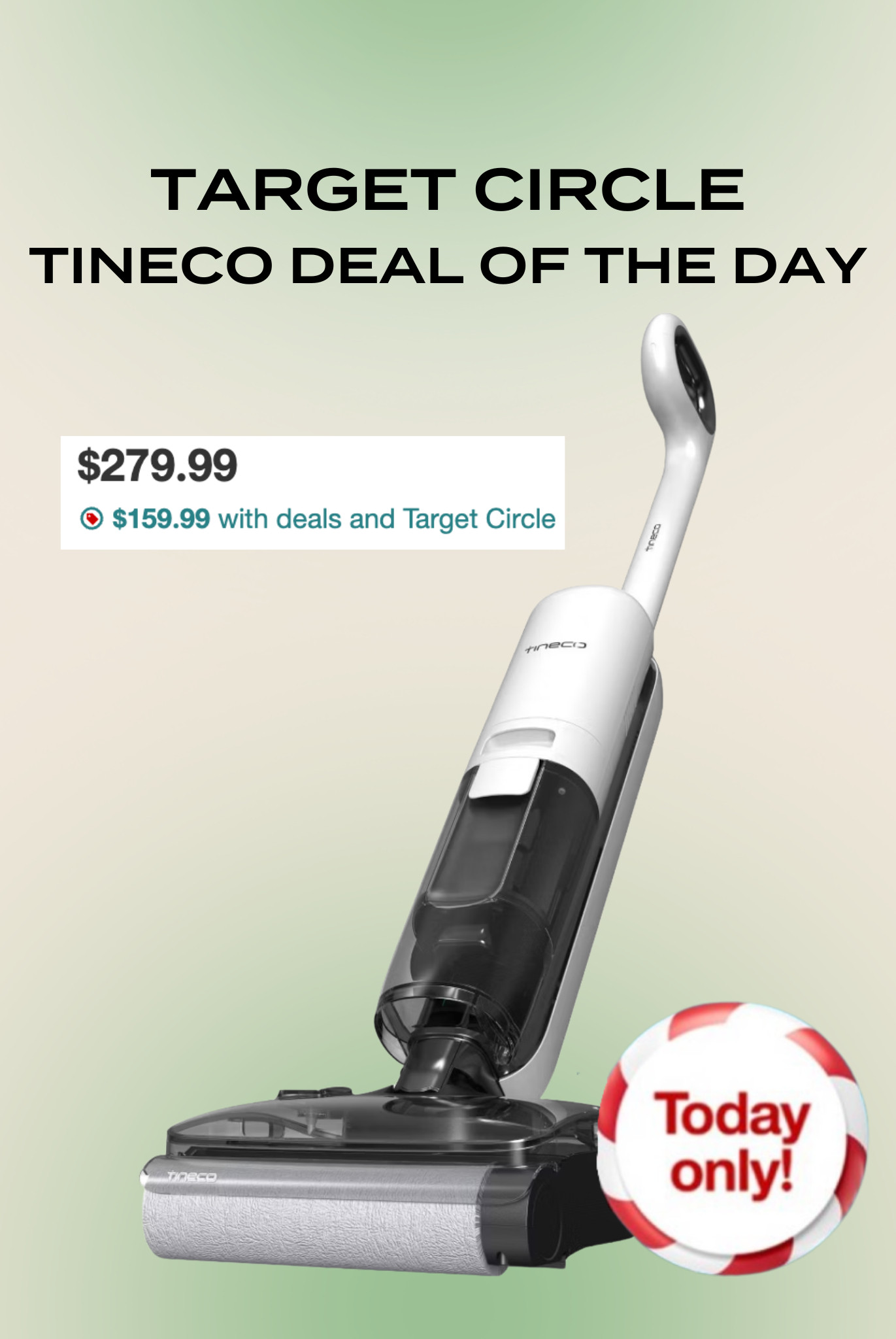 Target Circle Deal of the Day ✨ The Tineco Cordless Wet/Dry Mop & Vacuum is on sale today only — just $159.99 (was $279.99!). Perfect for tackling messes fast and keeping floors spotless. 

 #LTKSeasonal #LTKHome #LTKSaleAlert