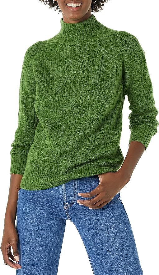 Amazon Essentials Women's Soft Touch Funnel Neck Cable Sweater | Amazon (US)
