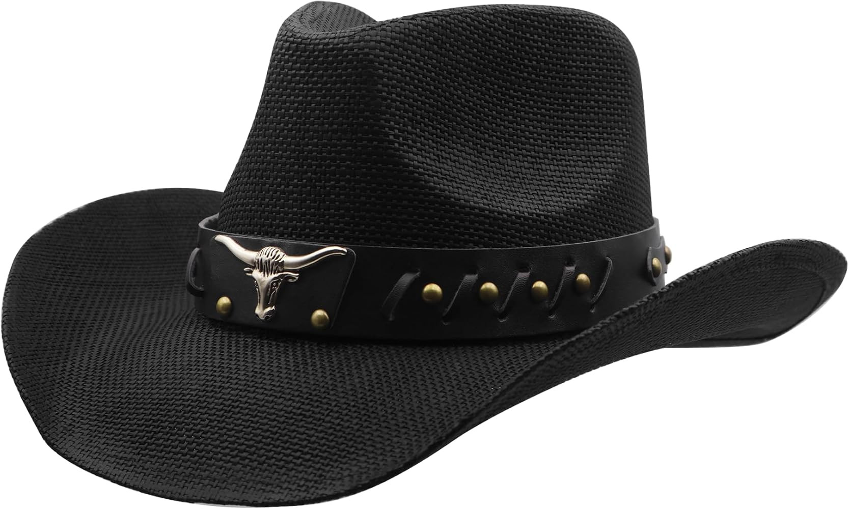 SAJUZEN Men & Women's Straw Cowboy Hat with Wide Brim | Amazon (US)