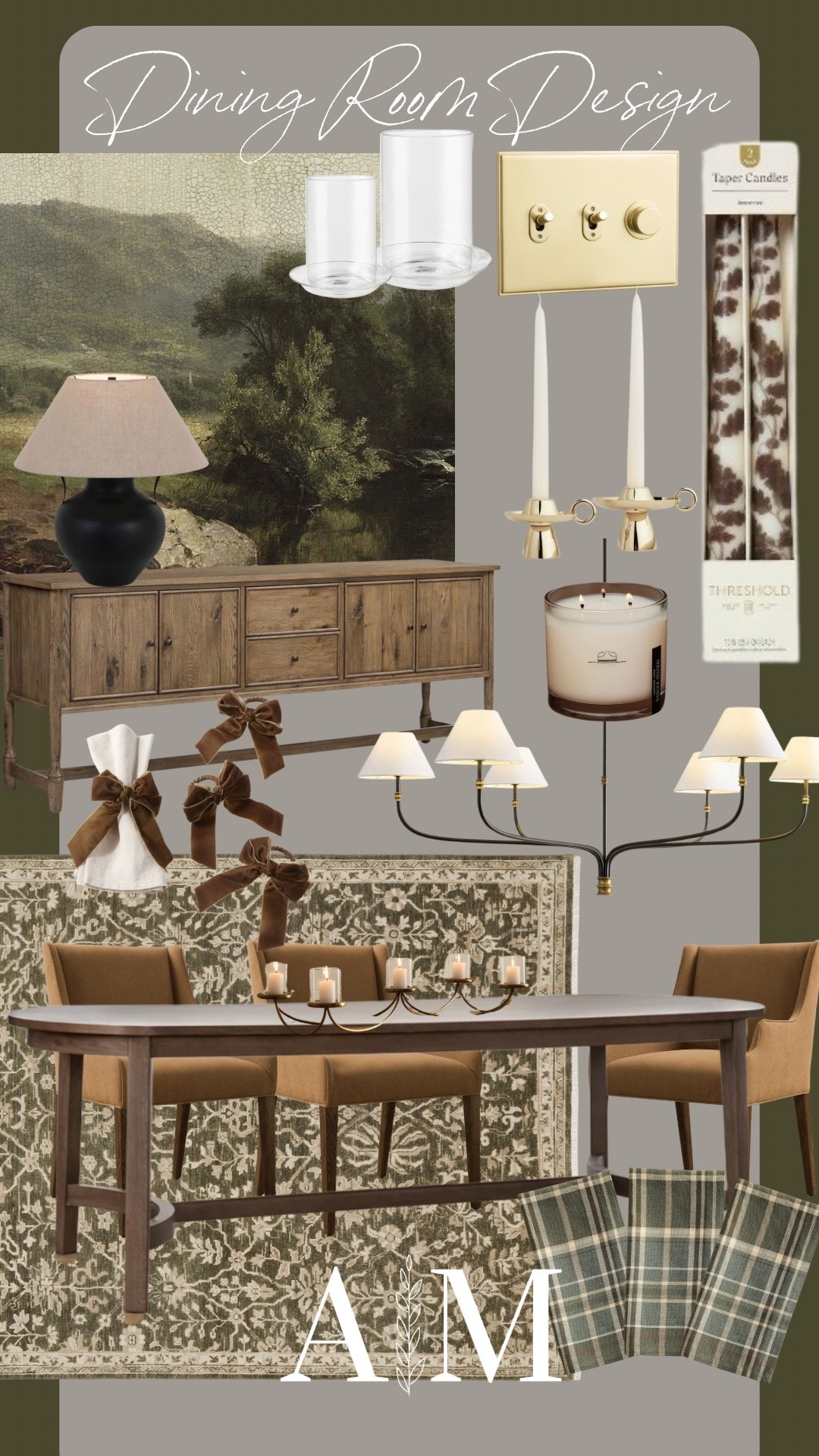 Dining room design to love!! This chandelier is so versatile and I love this artwork! Shop it all below to spruce up your room for the holidays.