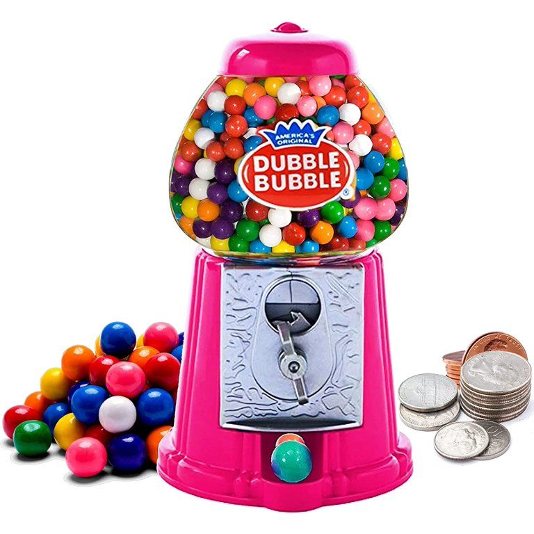 Playo Gumball Machine for Kids Candy Dispenser 8.5" Coin Operated, with Gumballs Pink | Walmart (US)