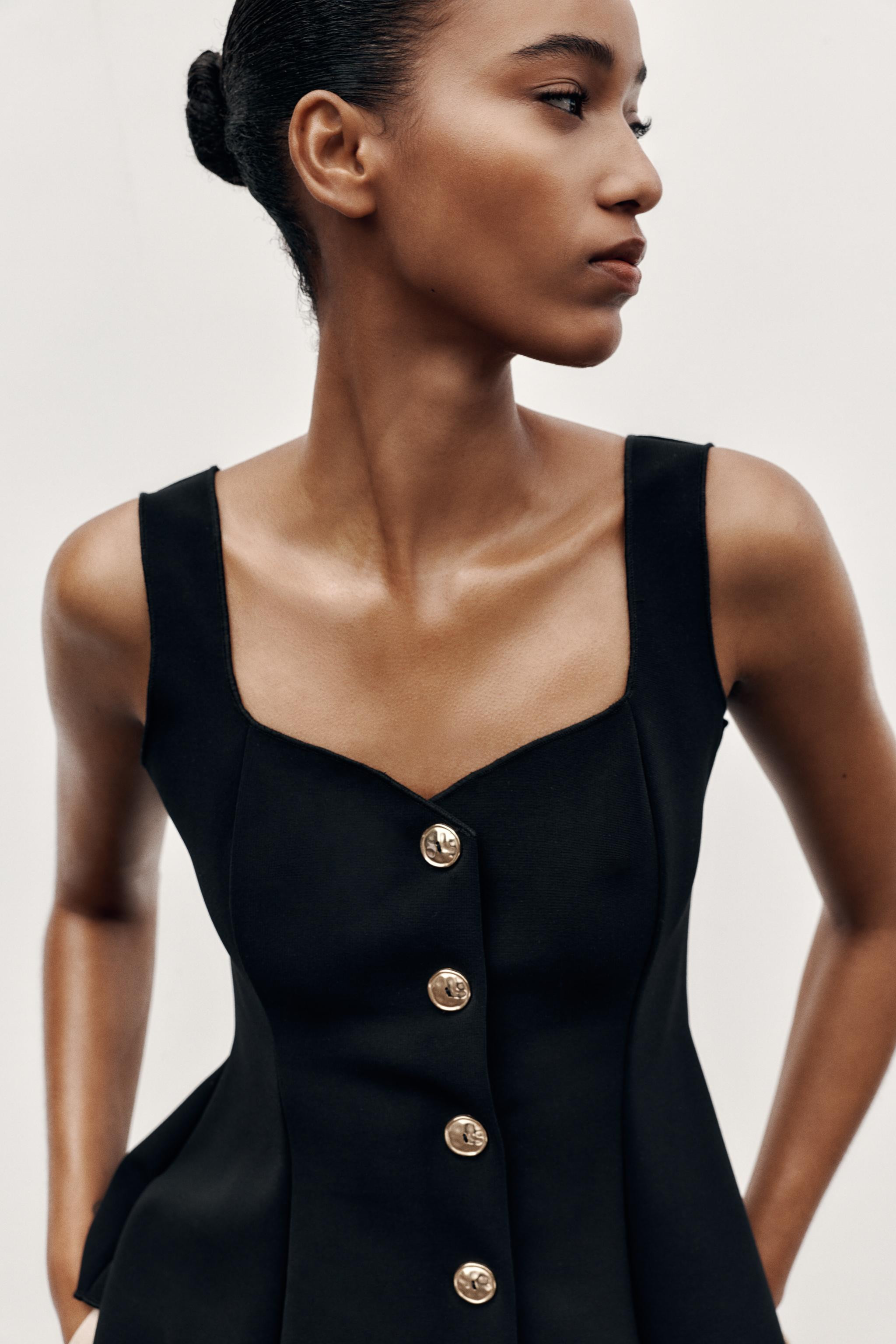 STRETCH PEPLUM WAISTCOAT TOP | Zara US