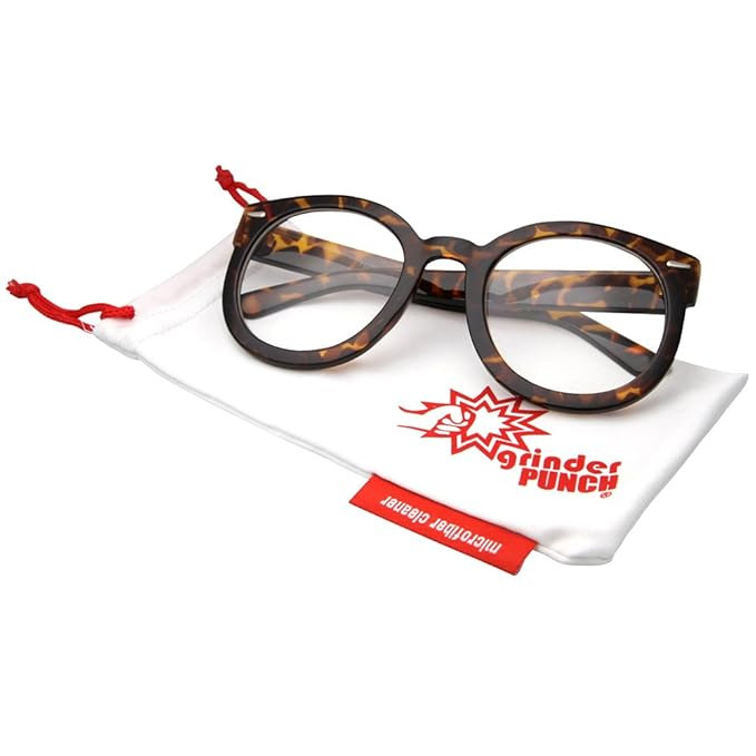 grinderPUNCH Women's Designer Inspired Oversized Round Circle Sunglasses Mod Fashion | Amazon (US)