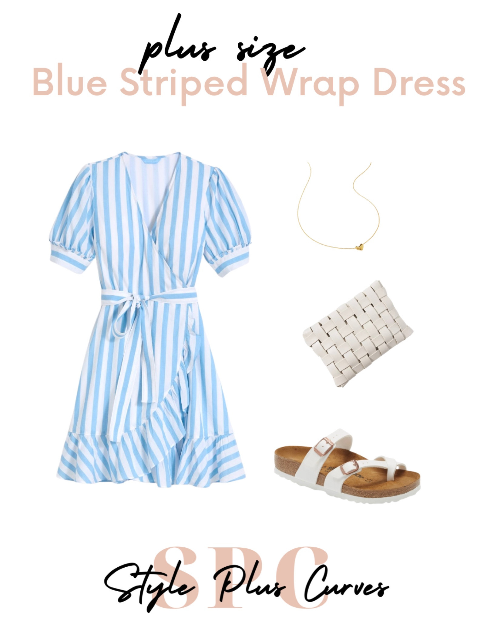 This plus size wrap dress from Draper James is so cute! Styled it simply with some sandals, my go-to gold heart necklace, and my favorite white clutch. 

#LTKPlusSize