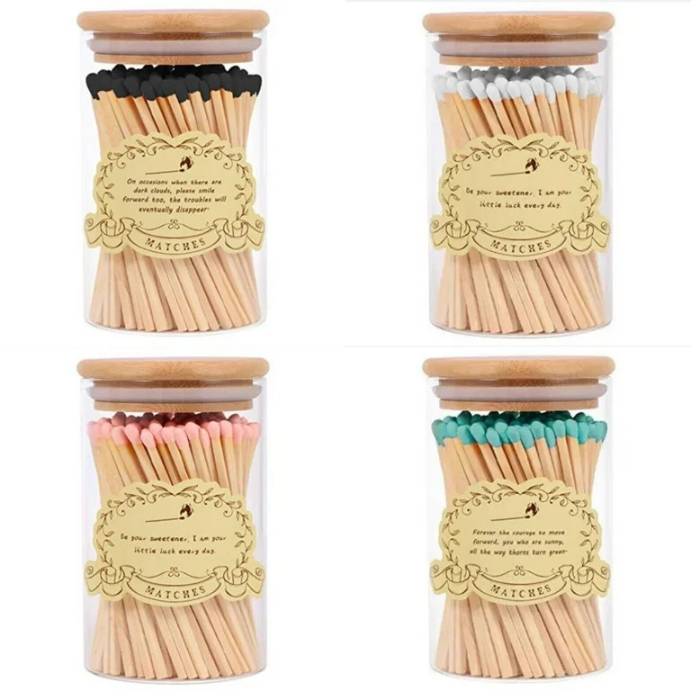 4 pack Wooden Matches Decorative, Long Matches for Candle Matchsticks 320ct | Walmart (US)