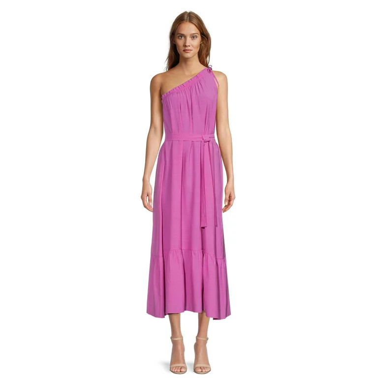 Time and Tru Women's One Shoulder Maxi Dress | Walmart (US)