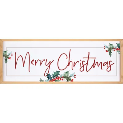 'Merry Christmas' Textual Art on Wood | Wayfair North America