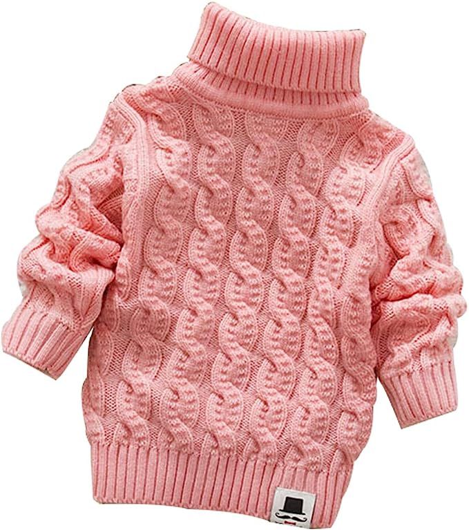 MODNTOGA Baby Boys Girls Turtleneck Sweaters Long Sleeves High Collar Twist Soft Children's Keep ... | Amazon (US)