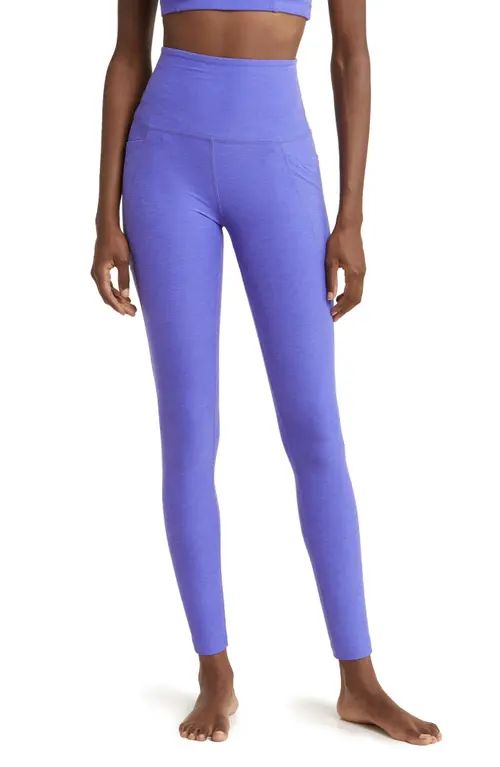 Beyond Yoga Beyond Space Dye High Waist Pocket Leggings in Ultra Violet Heather at Nordstrom, Size X | Nordstrom