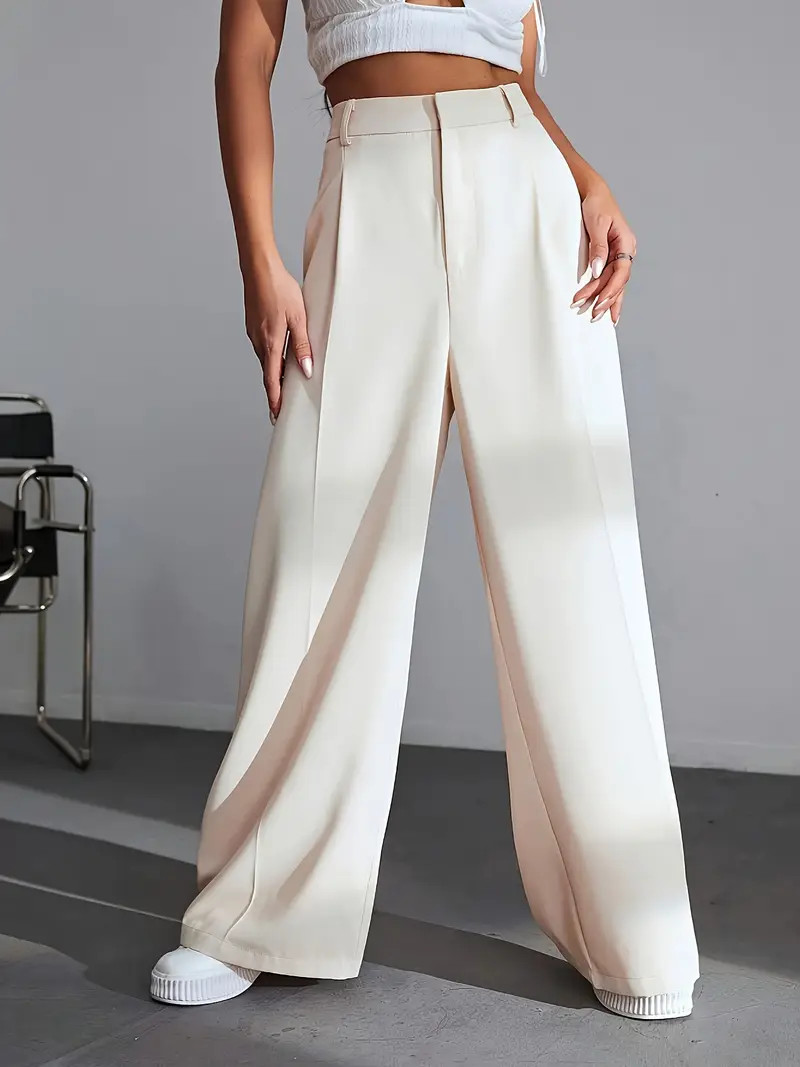 Solid Color Wide Leg Pants Casual Loose Pants Spring Summer - Temu | Temu Affiliate Program