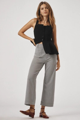 The Colette Houndstooth Crop Wide-Leg Pants by Maeve | Anthropologie (US)