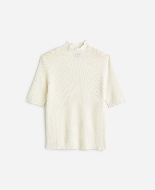 Ribbed Merino Wool Mockneck Sweater Tee | Madewell