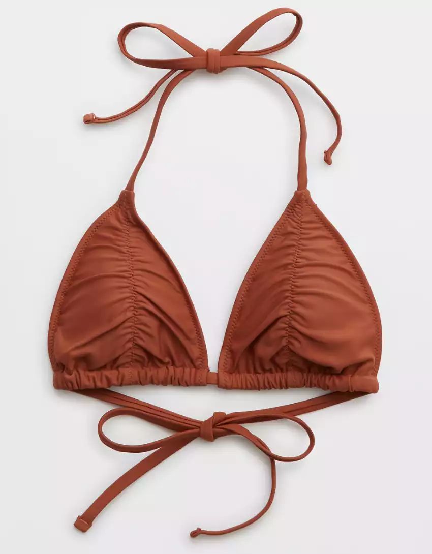 Aerie Ruched String Triangle Bikini Top | Aerie