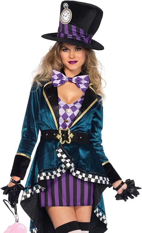 Amazon.com: Leg Avenue Women's Delightful Mad Hatter Halloween Costume : Clothing, Shoes & Jewelr... | Amazon (US)