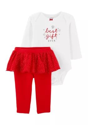 Carter's Girls' Baby Girls 2-Piece Christmas Bodysuit And Tutu Pant Set - - | Belk