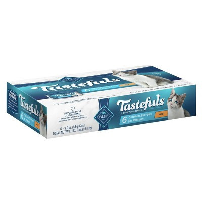 Blue Buffalo Tastefuls Pate Chicken Entrees Kitten Premium Wet Cat Food - 3oz/6ct | Target