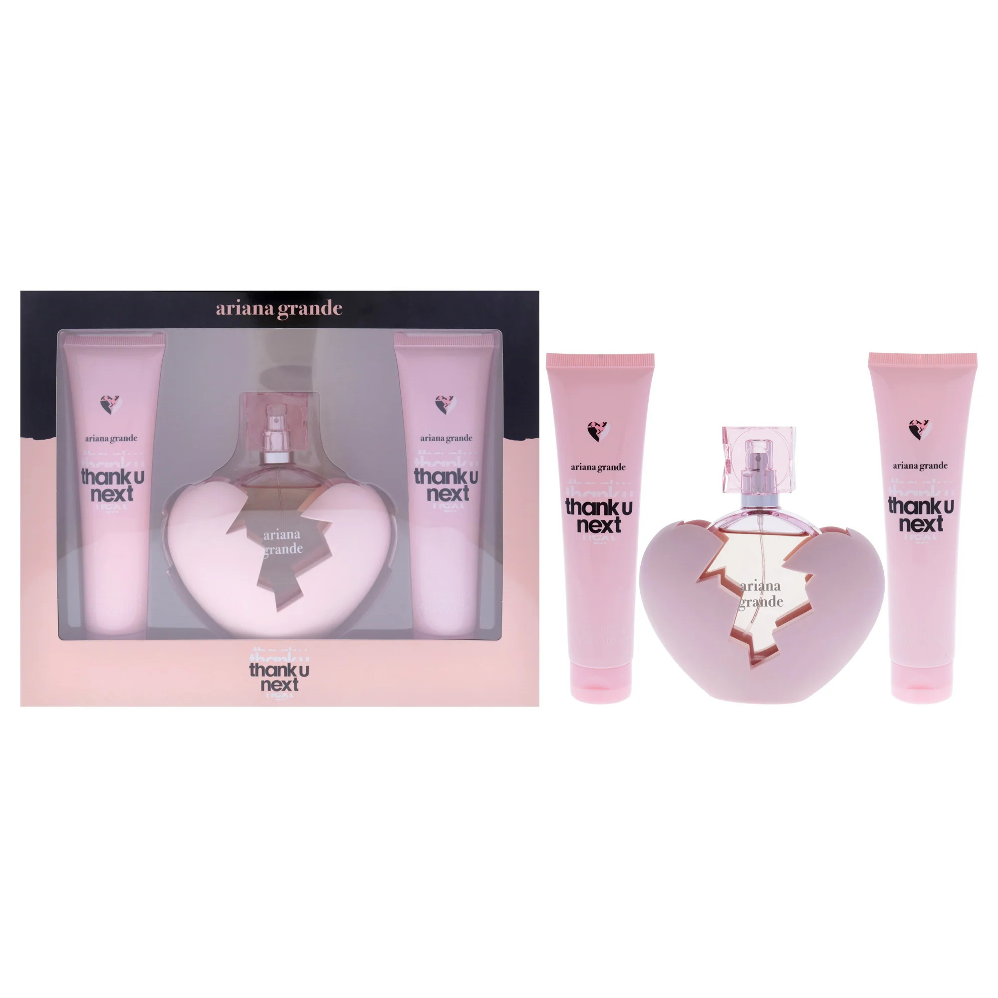 Thank U Next by Ariana Grande for Women - 3 Pc 3.4oz EDP Spray, 3.4oz Body Souffle, 3.4oz Bath and Shower Gel | Shop Simon
