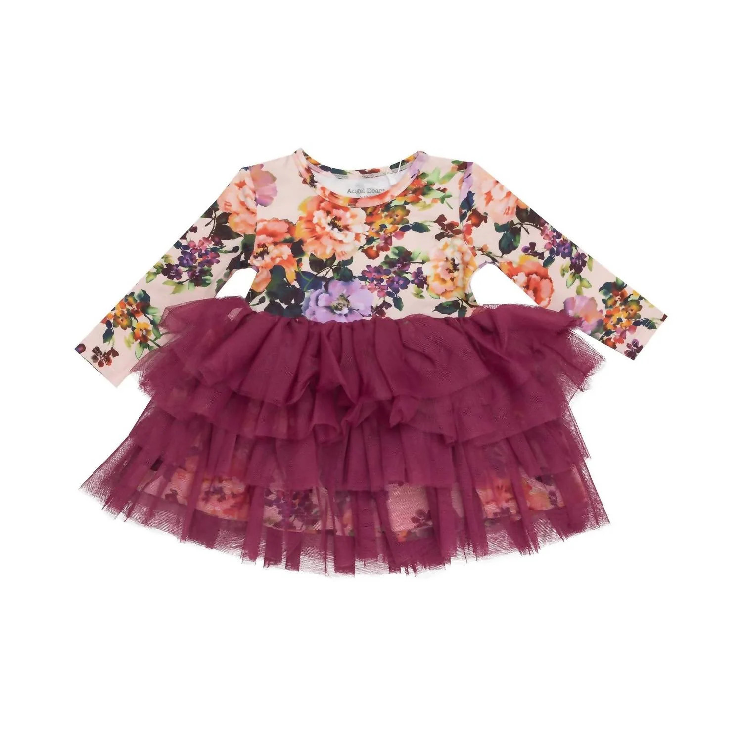 Gir's Layered Tulle Dress In Autumn Rose | Shop Simon