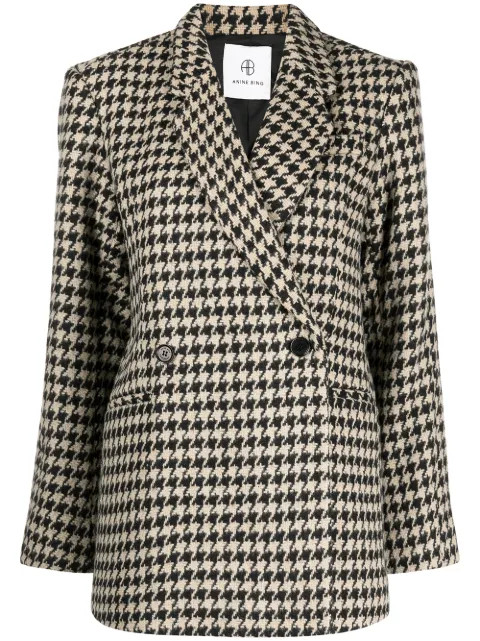 Kaia houndstooth double-breasted blazer | Farfetch (RoW)