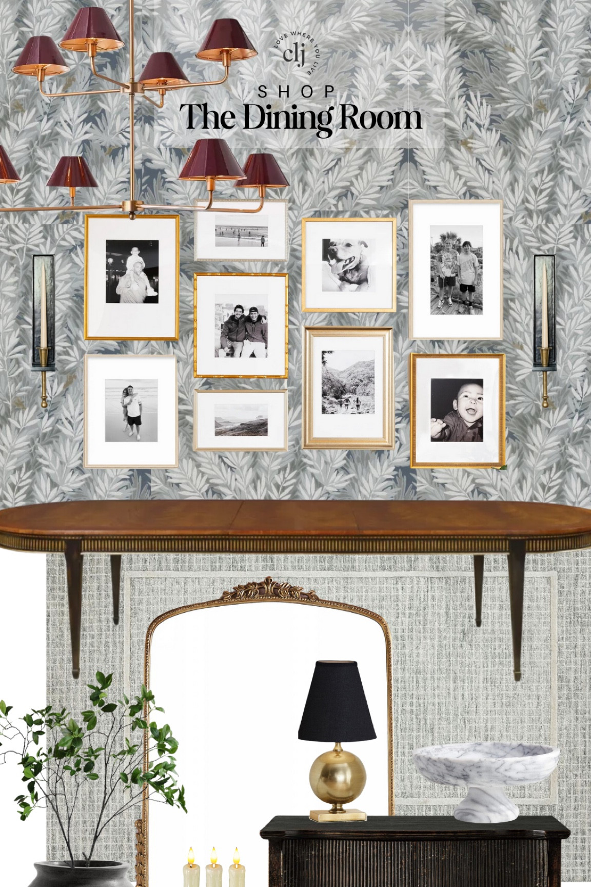 Shop the Dining Room 🖤

Botanical wallpaper, area rug, oval dining table, gallery wall, candle sconces, chandelier, antique wall mirror, reeded cabinet, brass table lamp

#LTKstyletip #LTKhome