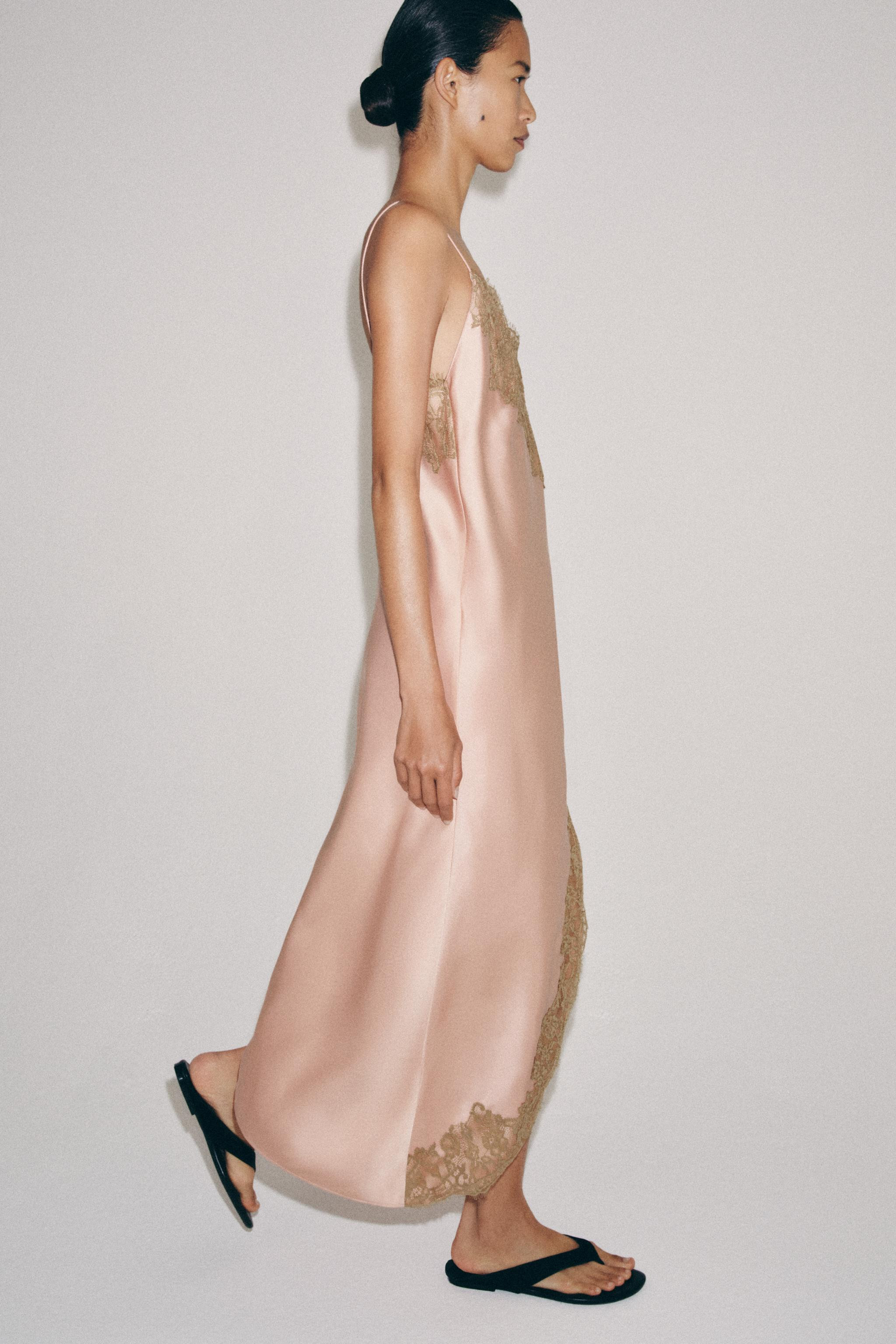 ZW COLLECTION SATIN LACE DRESS | Zara US