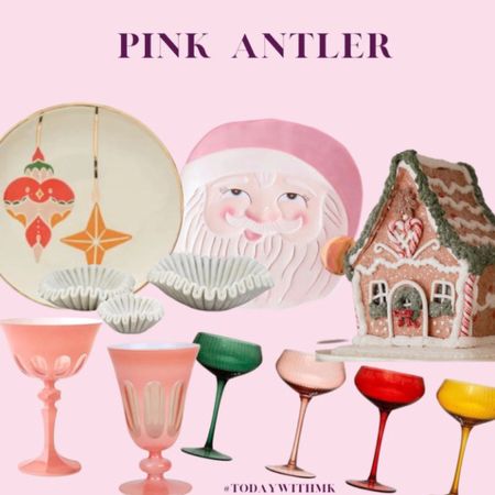 Vintage ornament dessert plates, gift guide, pink Santa plate, multi colored wine glasses, vintage desert cups 

#LTKhome #LTKCyberWeek #LTKGiftGuide
