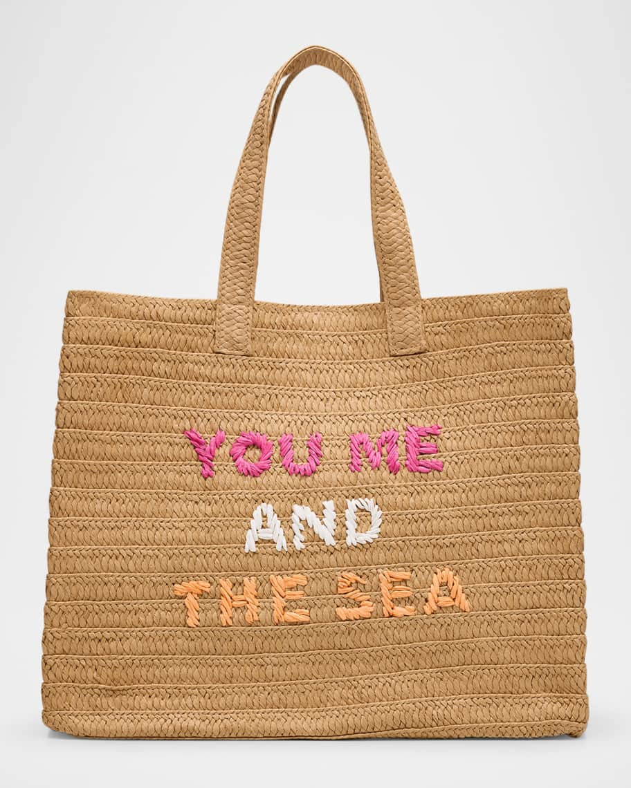 BTB Los Angeles You Me And The Sea Woven Straw Tote Bag | Neiman Marcus