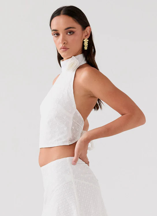 Dewdrop Petal Midi Skirt - Lily White | Peppermayo (Global)